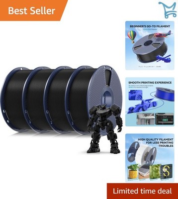 4kg PLA Filament Bundle Black 1.75mm Neatly Wound Vacuum Packaged for 3D Prin...