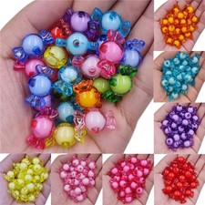 20Pcs Candy Shape Acrylic Loose Beads For Handmade Bracelet Jewelry Making
