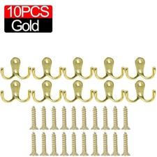 Image of 4/8 Pack Chrome Twin Double Robe Coat Hooks Door Dress Bathroom Clothes Hangers.