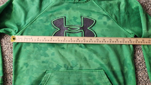 Under Armour Hooded Sweatshirt Youth Medium Green Kangaroo Pocket Activewear - Picture 4 of 4