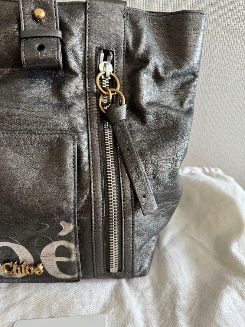 Authentic Chloe Eclipse Leather Tote Shoulder Bag… - image 3