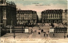 TURIN CITY - Piazza Castello and Via Roma - Ediz. Trenkler - VG - CT072