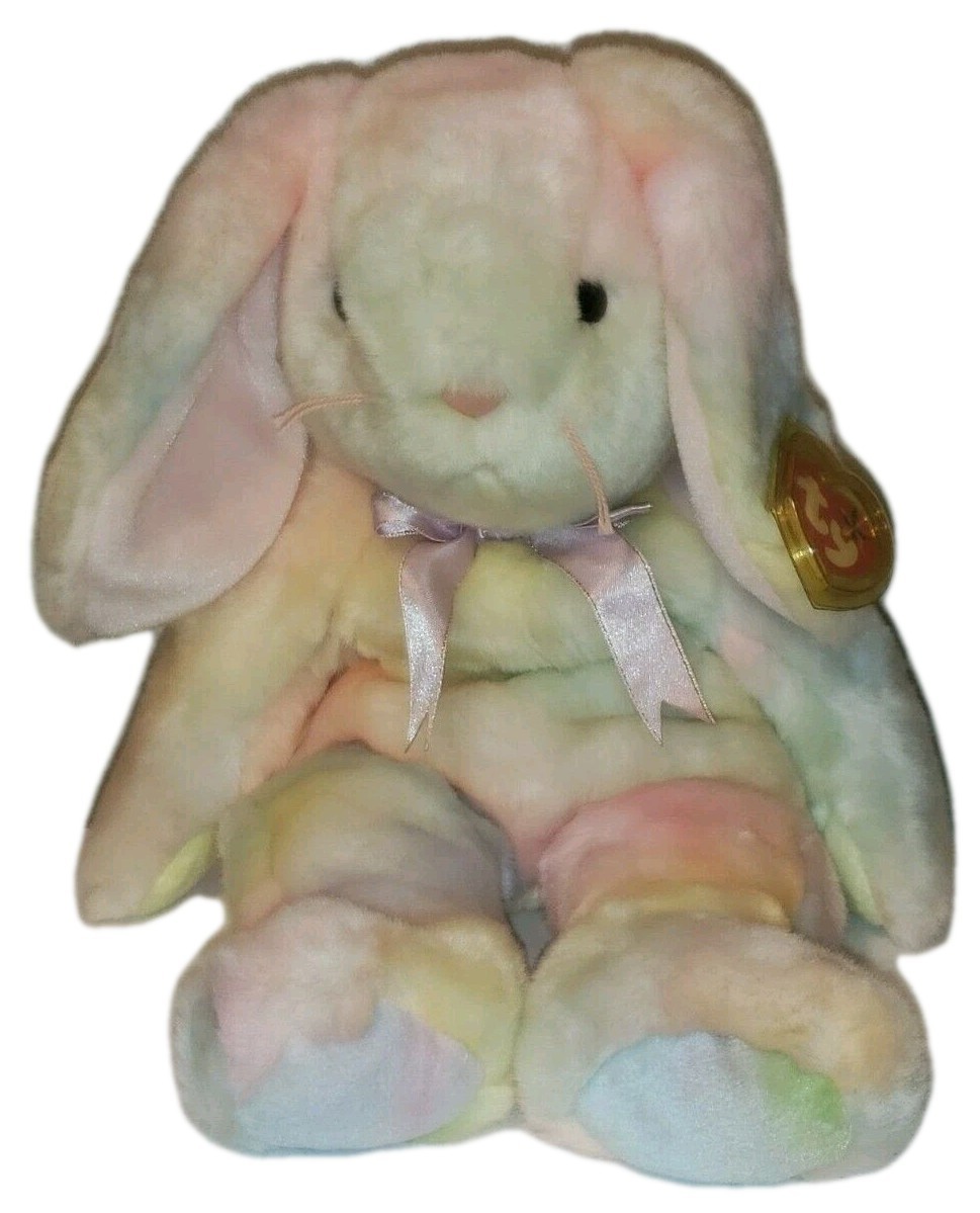 ぬいぐるみ Ty Beanie Buddies Extra Large Hippie Ty Large Plush Beanie Buddy HIPPIE the Ty-Dyed Bunny Rabbit 14