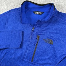 The North Face Mens Blue Long Sleeve Quarter-Zip Fleece Pullover Jacket Medium