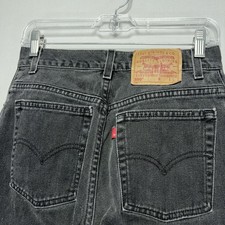 VTG 90s Levis 550 Denim Jeans - Faded Black - Tapered - 10 Miss L - 28" Waist