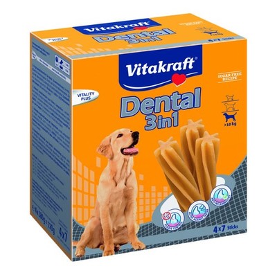 Vitakraft Dental 3in1 Multipack - Zahnpflege-Snack Hunde ab 10 kg - 16x 7 Sticks