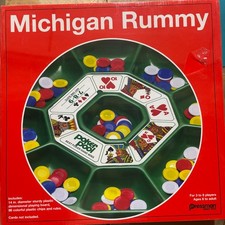 Pressman Michigan Rummy Poker Pool 14" Plastic Board Game 96 Chips