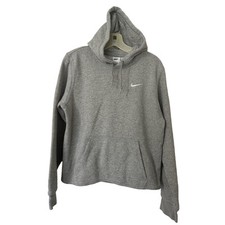 Nike Gray Fleece Raw Hem Pullover Hoodie Size Small