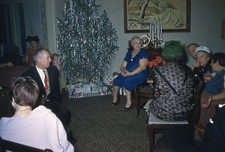 Christmas Tree Putz Village Decor Family Gathering 1960 Kodachrome Color Slide