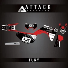 Attack Graphics Custom Fury Complete Bike Graphics Kit For Honda CRF450RL 2023