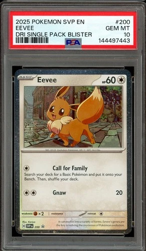 Pokemon TCG Scarlet Violet Destined Rivals Blister #200 Eevee Cosmos PSA 10