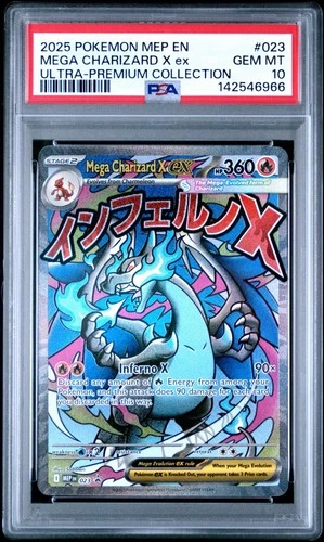 2025 Bowman MEP En Mega Charizard X Ex Ultra Premium Collection #023 PSA 10 Gem