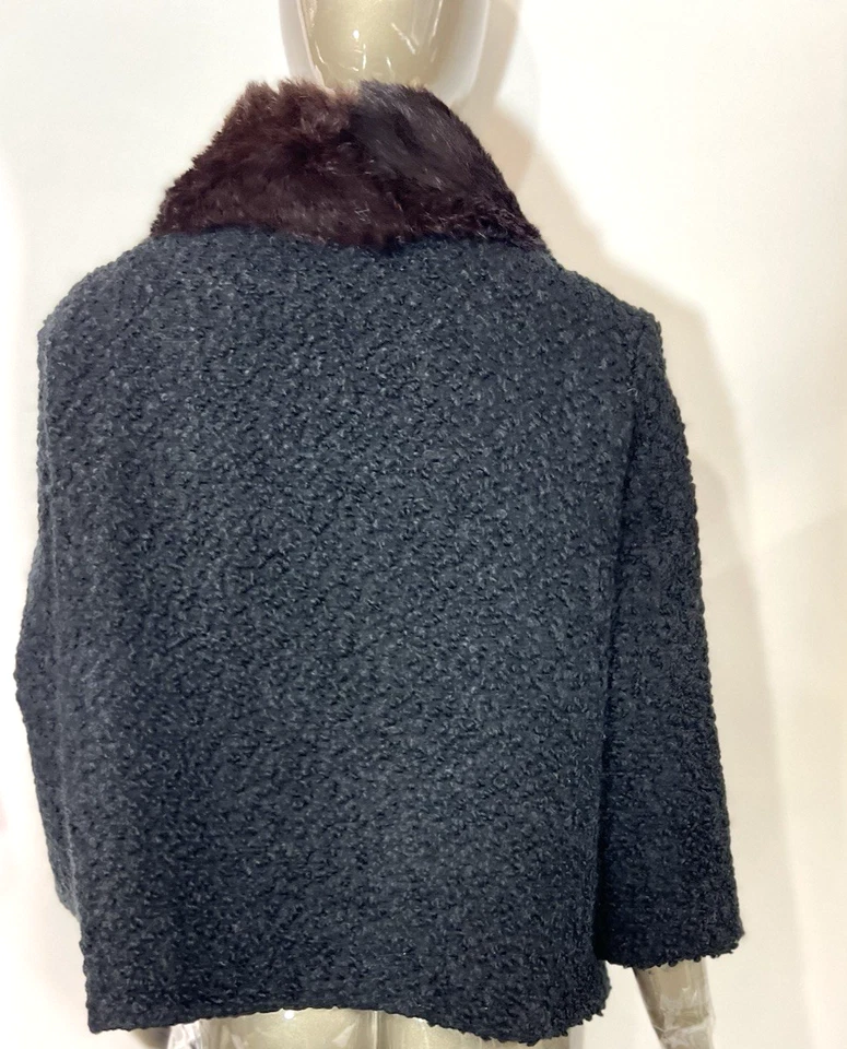 Vintage Persian Lamb Faux Fur Jacket Mink Collar Short Jacket Styled by Winter - Image 2 of 4