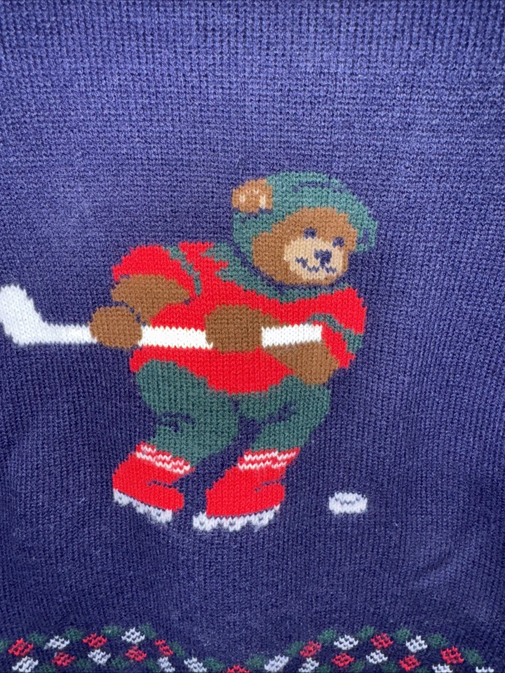 Rugged Bear Size 4 Blue Hockey Bear Sweater - Image 2 of 4