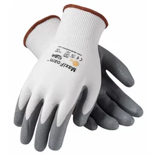Pip Coated Gloves, Foam Nitrile, Microfoam, Palm, 4 Abrasion Level, White, S 1