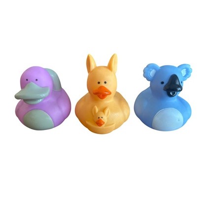 Set of 3 Platypus Kangaroo Koala 2'' Rubber Ducks Duckies Jeep Duck Ducked 