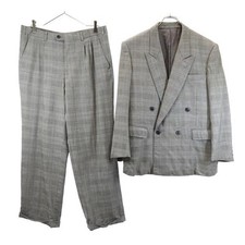 Used LANVIN double suit Setup ST46-54 Gray Men's
