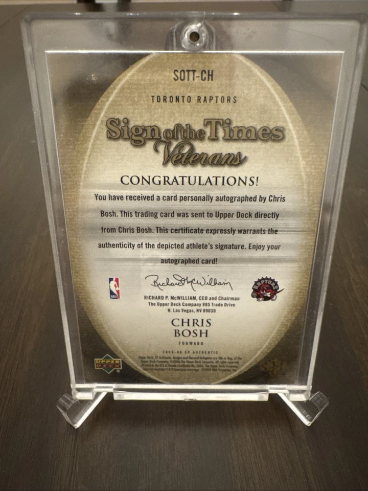 2005-06 SP Auténtico Sign of The Times Chris Bosh Automático/75  Foto 2 de 2
