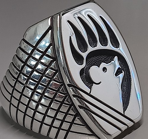 GARY&ELSIE YOYOKIE RENOWNED HOPI SILVERSMITHS STERLING OVERLAY RING SZ 10.5