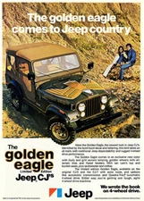 Jeep The Golden Eagle Vintage Car Advertising Poster
