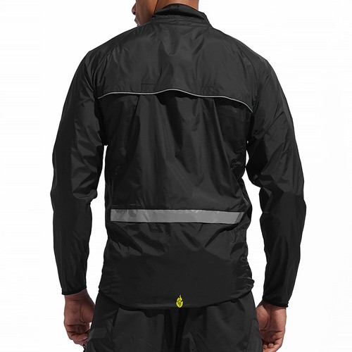 WOSAWE Mens Cycling Wind Jacket Water Repellent Breathable Coat High Visibility - Picture 11 of 25