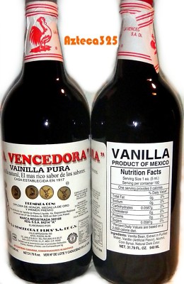 2 X La Vencedora Pure Mexican Vanilla Extract Glass Bottles 31oz Ea From Mexico