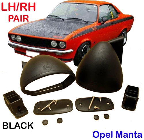 Opel Manta 70 71 72-75 Opel Manta A TE 2800 GT/E S 1900 Rally Black Mirrors Pair