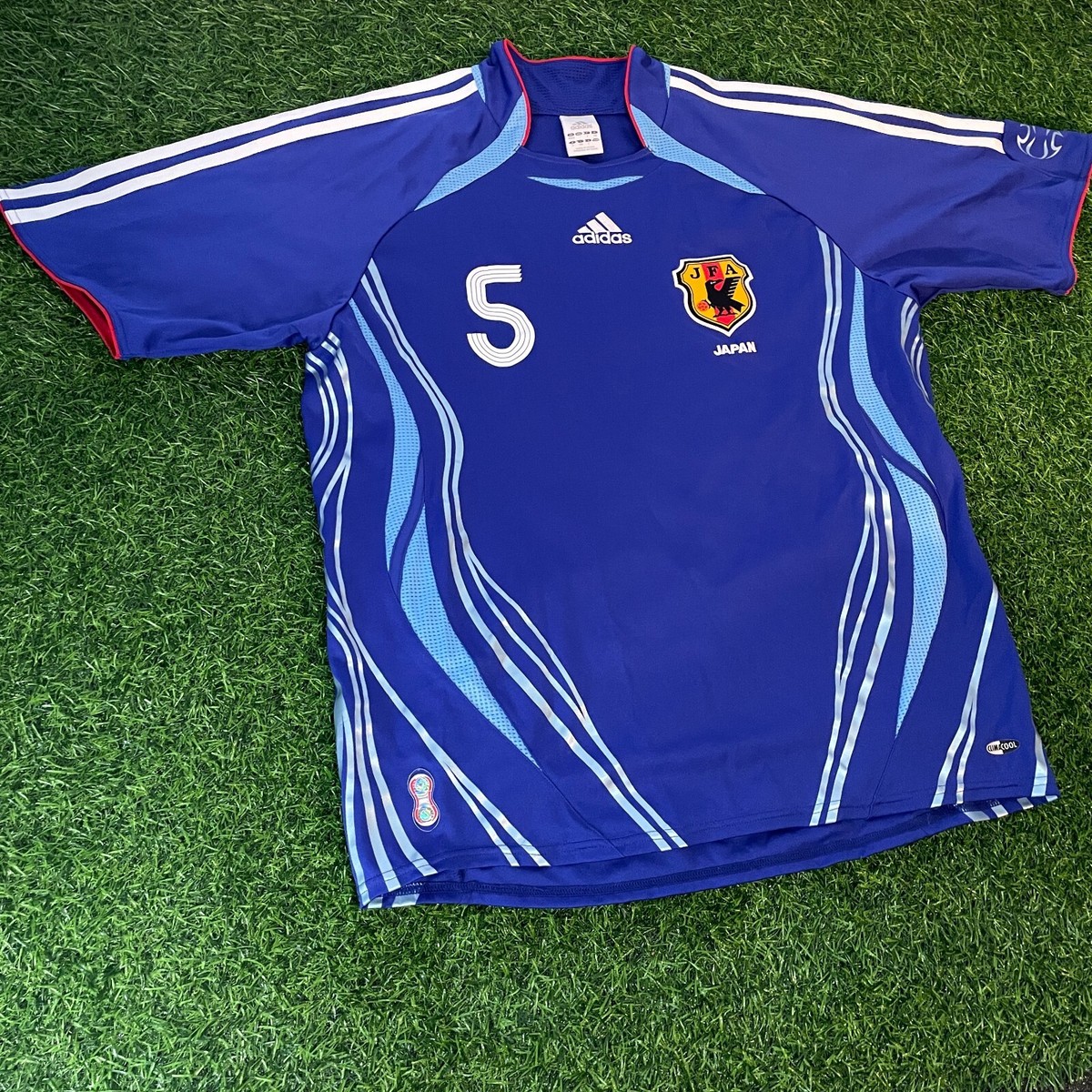2005年日本代表（ホーム対戦国マッチデーマーキング入）ユニ MIYAMOTO Miyamoto 2006 Japan Official Jersey Shirt Kit - Size L - World Cup