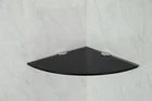 Glass Shelves Wall Mounted Toughened Black Corner Shelf Various Chrome Supports