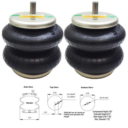 Firestone 6401 1 Single Air Spring Bag Replacement Fits Ride Rite 2299 