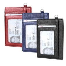 Women Men Slim RFID Credit Card Holder Front Pocket Wallet Coin Purse Keychain