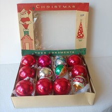 Vintage Christmas Mercury Glass Ornaments Fantasia Made in Poland Lot in Box