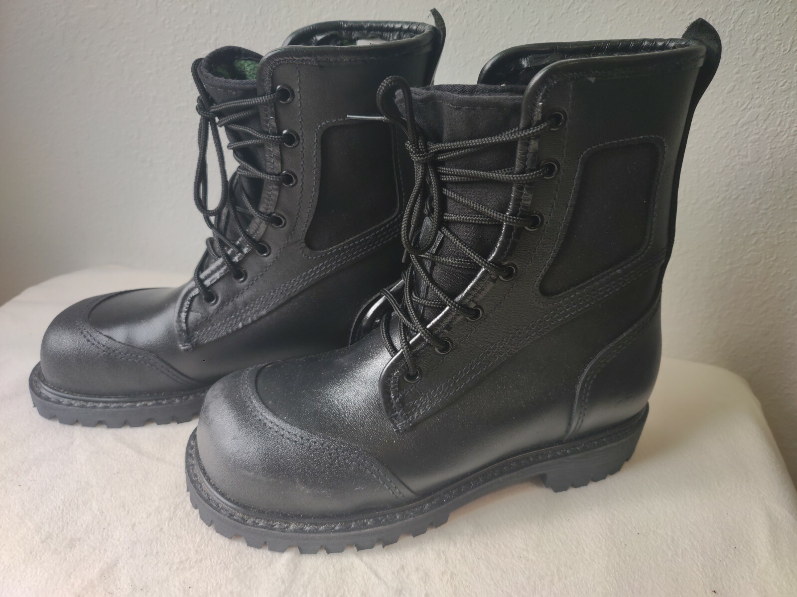 Pro Worthington Crosstech Black Leather Steel Toe Firefighter Boots