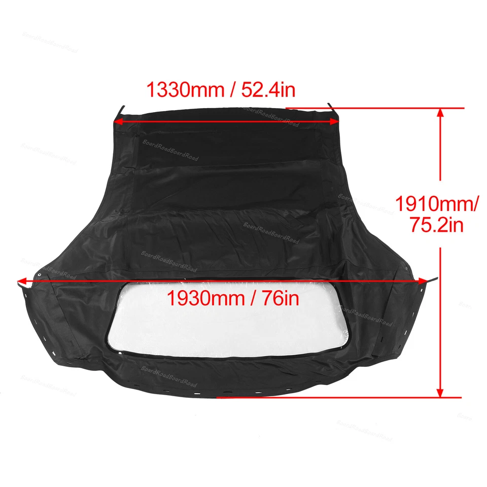 Soft Top W/window Black Plastic Convertible Fit For Ford Mustang 1994-2004 - Изображение 3 из 4