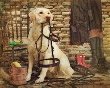 Golden Retriever The Tack Room Panel Dog with Tack Quilt Panel 36In x 44