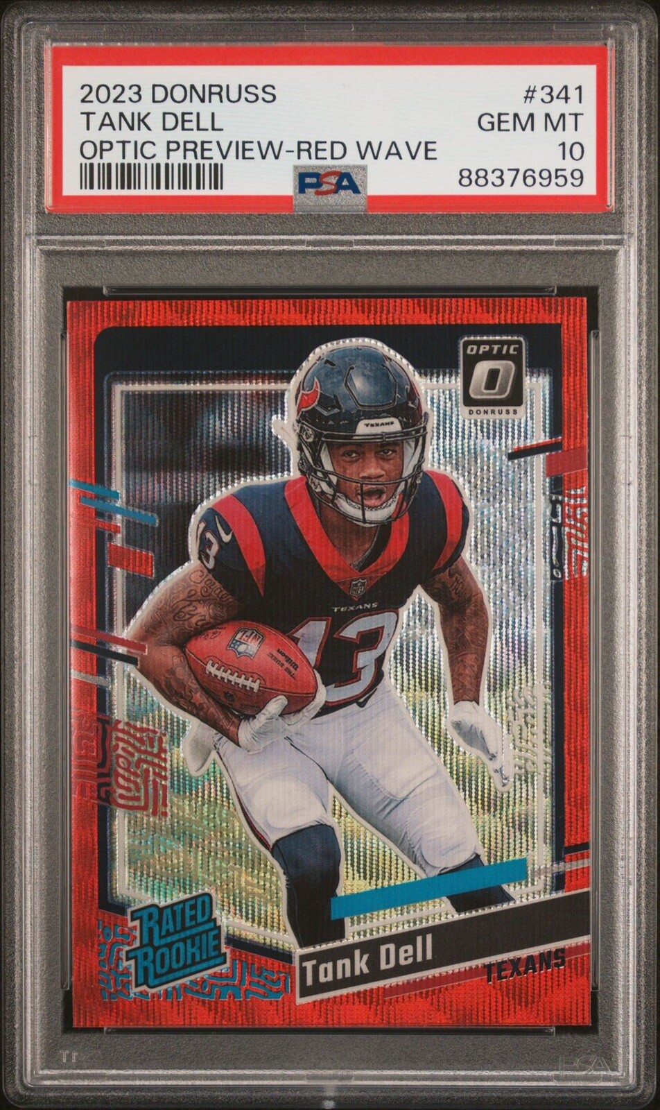 2023 Donruss #341 Tank Dell Optic Preview Rated Rookie Red Wave PSA 10