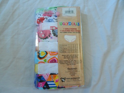 Girls Underwear Ugly Dolls 7 Pair Size 4 Panties Briefs NEW KidsHipster Moxy - Picture 2 of 11
