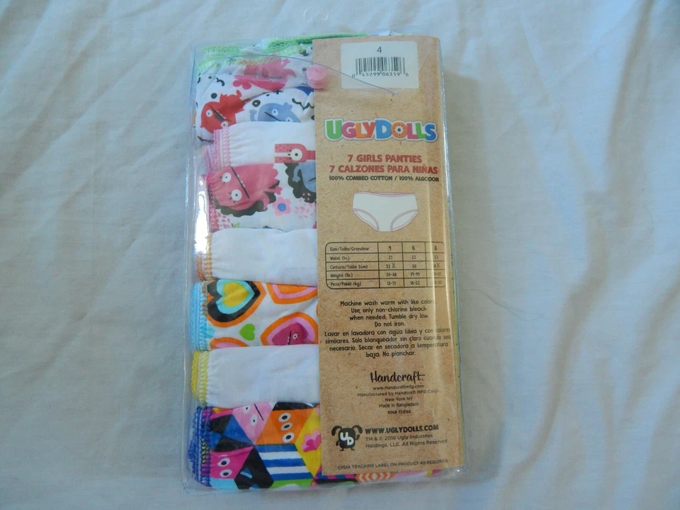 Girls Underwear Ugly Dolls 7 Pair Size 4 Panties Briefs NEW KidsHipster Moxy - Image 2 of 4