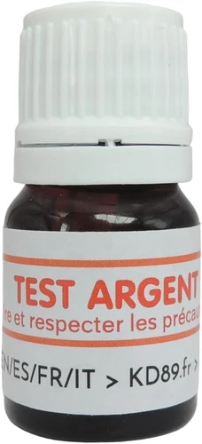 L'Argent Reagent Tester Bottle. Metal Test - Glass Bottle Spatula