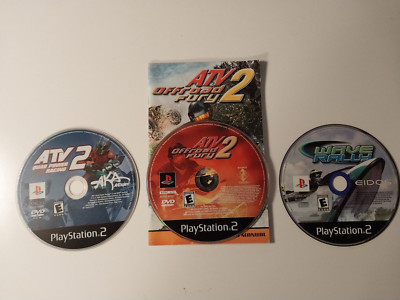 Lot of 3 PS2 Racing Games ATV Offroad Fury 2, Quad Power Racing 2, Wave Rally