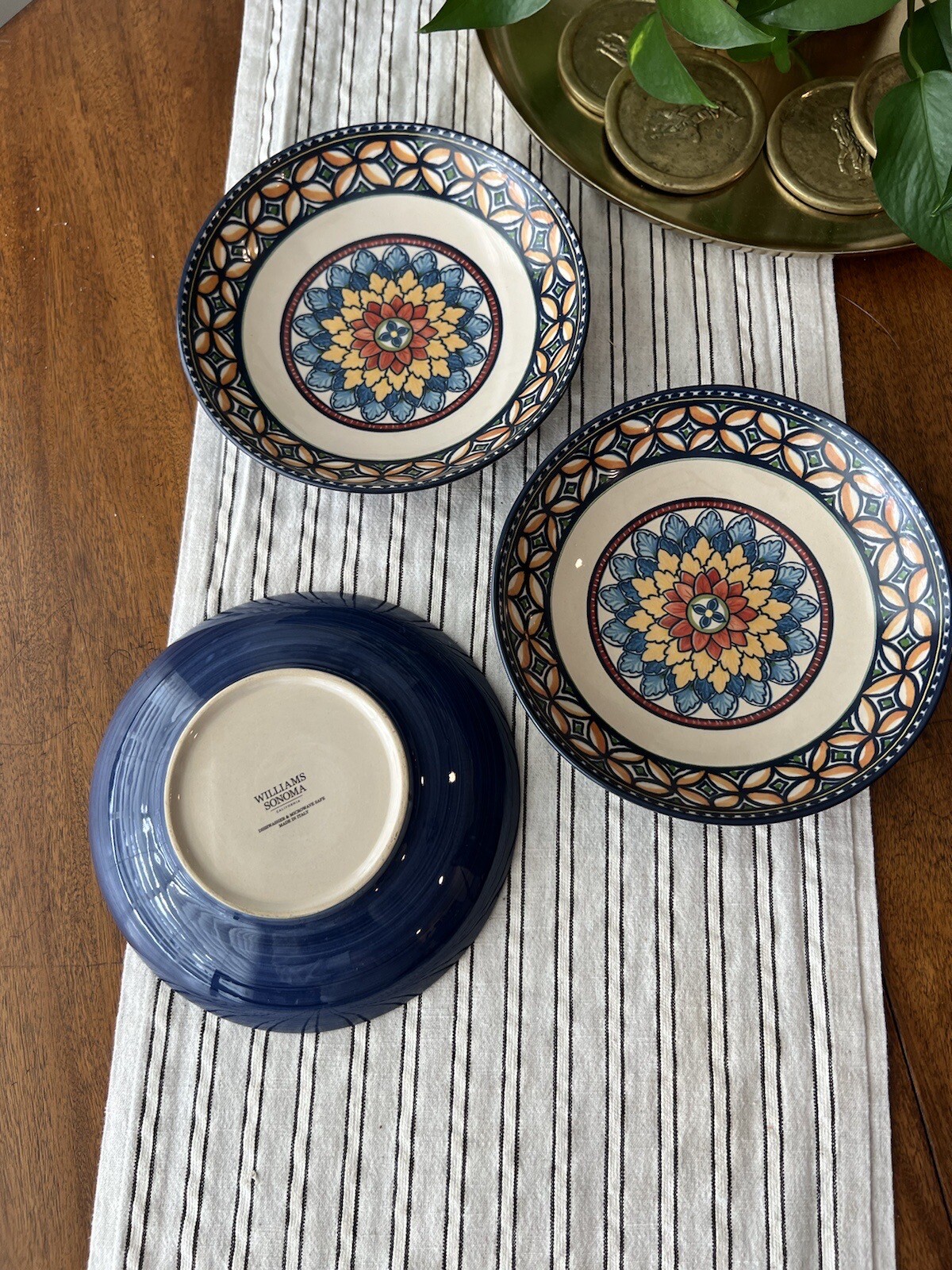 WilliamsSonoma Sicily Ceramic Pasta Bowls, Set of 3, Blue eBay