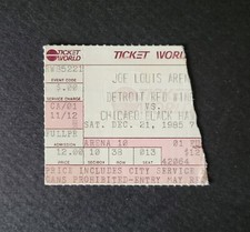 Red Wings vs Blackhawks 1985 Hockey Ticket Stub Bob Probert First NHL Goal