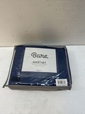 Bare Home Double Brushed Deep Pocket Sheet Set Full Blue