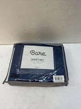 Bare Home Double Brushed Deep Pocket Sheet Set Full Blue