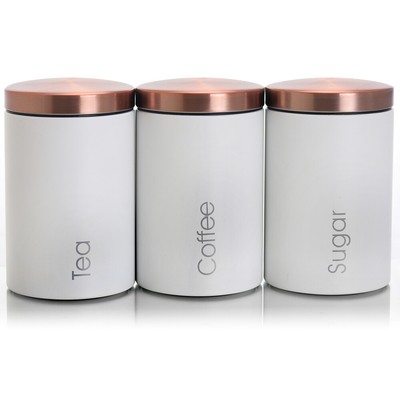 Megachef Mc-311W Essential Kitchen Storage 3 Piece Sugar Coffee And Tea