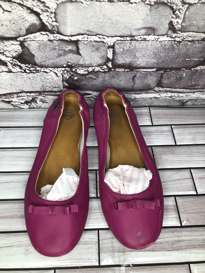 Zapatos planos de ballet de cuero fucsia rosa palladium PLDM by mujer talla 9,5 M EE. UU./40EU Foto 2 de 4
