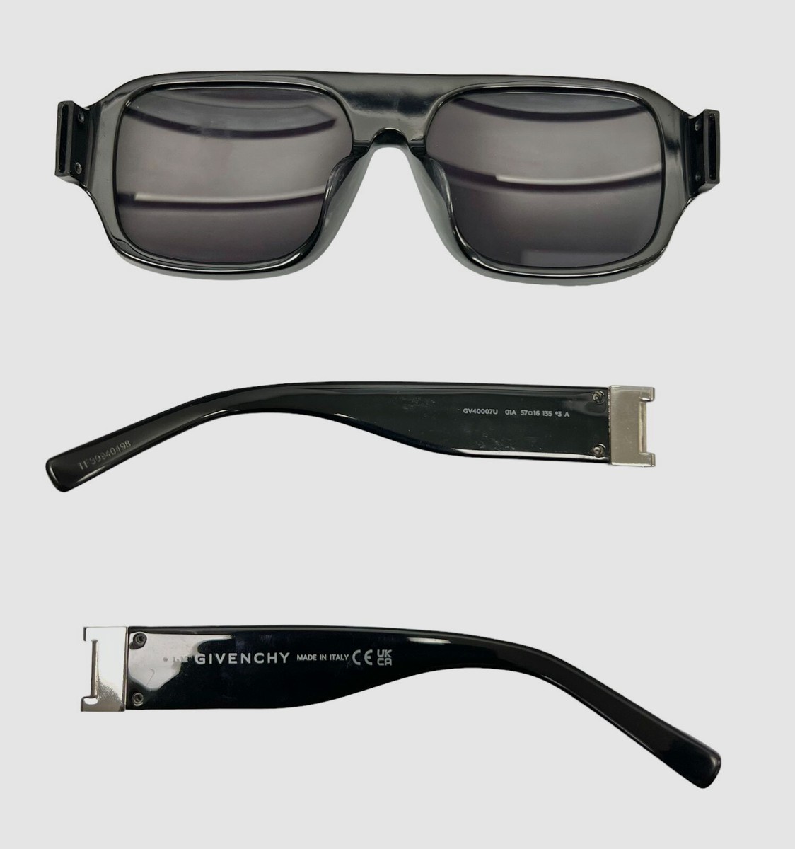 $350 Authentic Givenchy GV40007U 01A Men's Black Shield Sunglasses