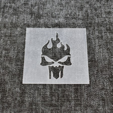 Flaming Skull - Reusable Halloween Stencil - High Quality Strong 350 Microns