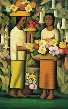 Alfredo Ramos Martínez Art Poster or Rolled Canvas Print "Mujeres con flores"