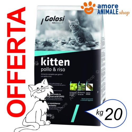Golosi CAT Kitten → Pollo e Riso - 20 kg - Crocchette Per Gatti - Foto 1 di 1